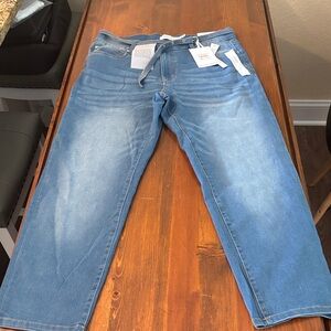 TAHARI JANIA HIGH RISE BOYFRIEND JEANS SETA SILK DENIM 14/32 NWT